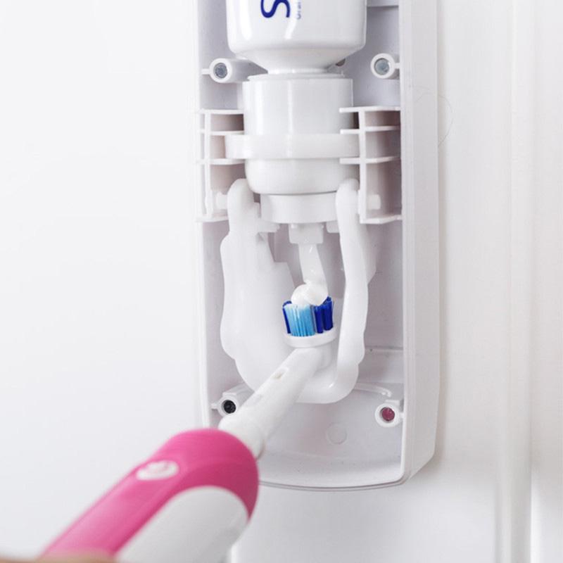 Automatic Toothpaste Dispenser Toothbrush Holder Wall Mount Tooth Brush Storage Rack Bathroom Accessories