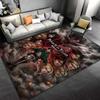 "Attack On Titan Anime Carpet Red Smoke Design for Living Room" Suitable for Use As an Anti-slip for Living Room Bedroom Sofas
