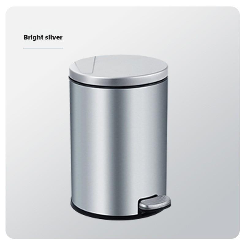 Stainless Steel Garbage Bin Household Foot Pedal Rubbish Storage Basket Kitchen Bathroom Large Capacity Trash Can