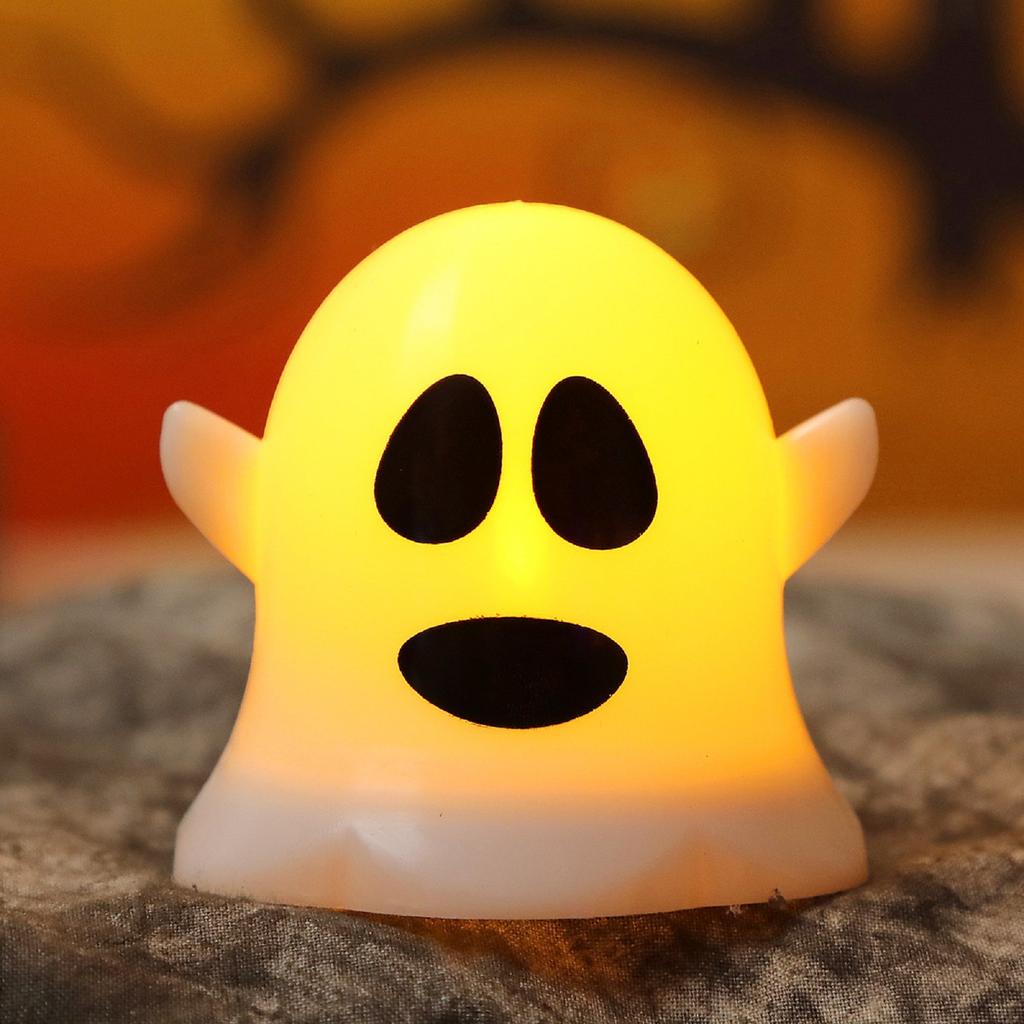 Halloween Ghost LED Candle Light Cute Expression Ghost Night Light Decorative Table Lamp for Indoor Outdoor Party Decoration Halloween Prop