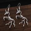 New Wedding Party Lady Women Gift Skeleton Drop Earrings Horse Pendant Novel Dangle Earrings