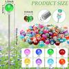 Chunful 176 Pcs Garden Stakes Fairy Wand Garden Stakes with Crystal Stopper Top Beaded Round Glass Bead Antique Silver Bail Beads with Pendant Silver