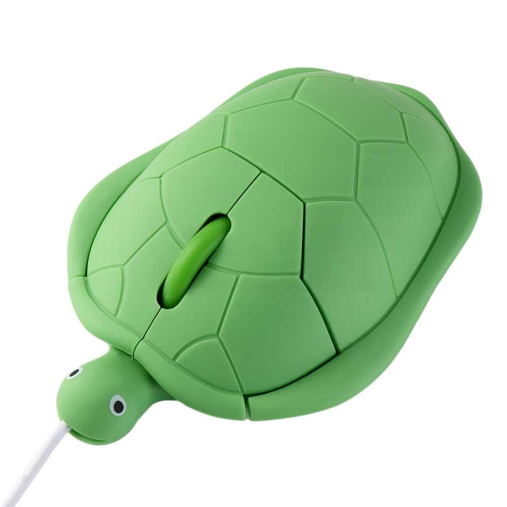 1200DPI Green Turtle Wired Mouse 3.6inch Button 3.6 Feet Cable Turtle Wired Mouse Cartoon Green Turtle Shape