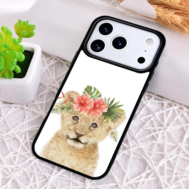 Raccoon Fox Animal Flower Shockproof Phone Case for iPhone 17 Air 16e 15 11 12 14 13 Pro Max Cover Coque