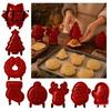 Holiday Cookie Stamps Christmas Hand Press Pie Mold, Plastic Pastry Dough Party Decorations Neatly Cut Cutters for DIY Treats Food Prep