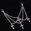 Trendy Multilayer Star Cross Rivet Pendant Bag Chain Accessory