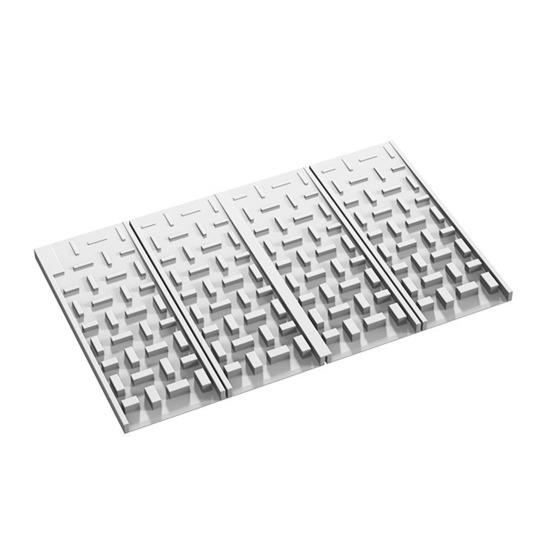Drain Mat Checkered Four-Fold Silicone Draining Mat with Slope Anti-Slip Dishwasher Safe Quick Water Drainage Kitchen Drying Mat