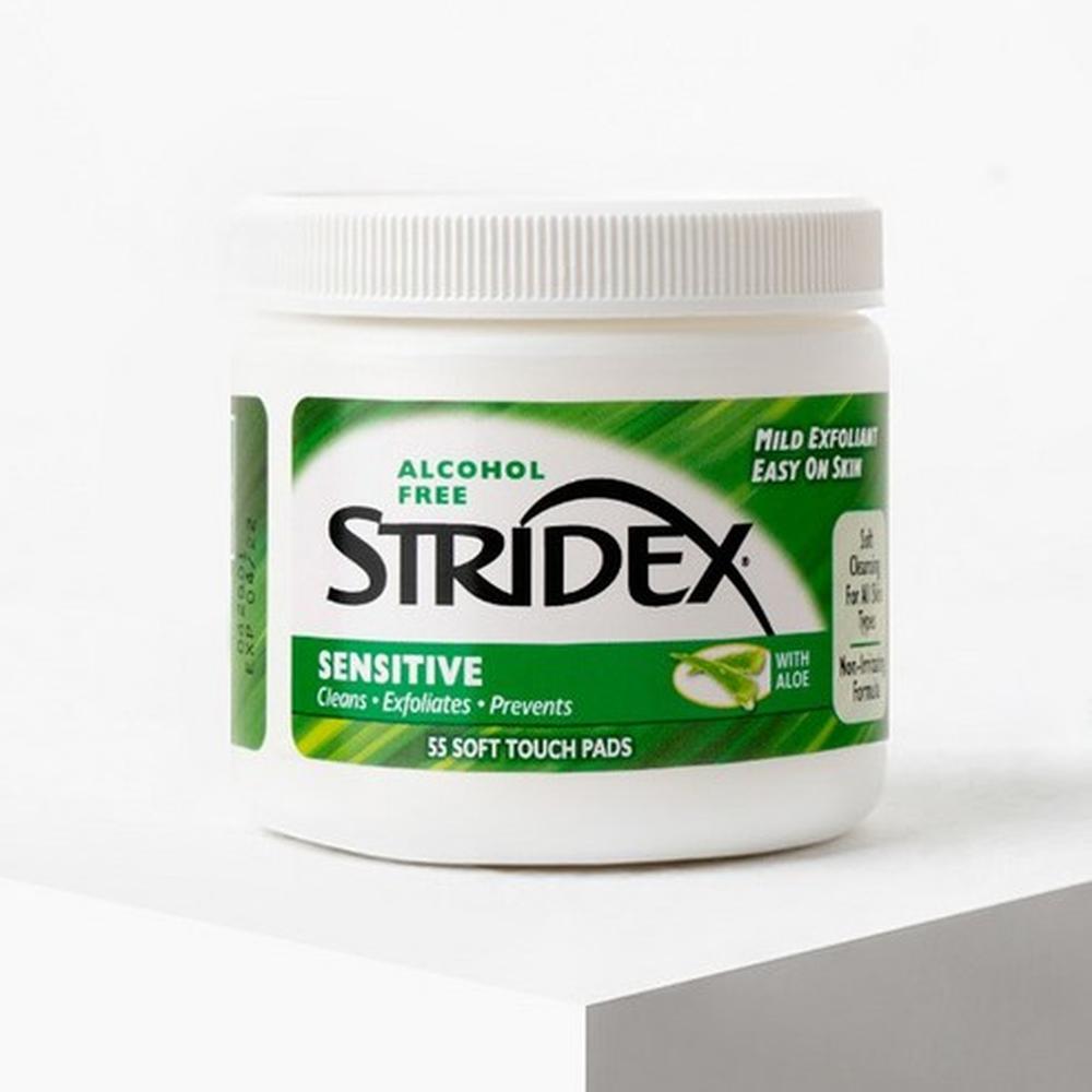 Stridex Dischetti Esfolianti per Acne Sensibile 55 Dischetti - Delicata Cura dell'Acne BHA, Coreano