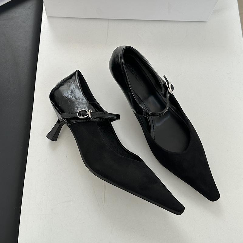 Fashion SUOJIALUN 2025 Spring New Brand Women Mary Jane Shoes Fashion Pointed Toe Ladies Elegant Pumps Shoes Thin High Heel Single Shoes