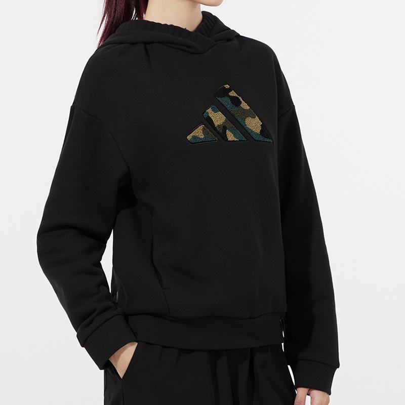Adidas Essentials Sweatshirt With Hood Women Outerwear Black HB7365