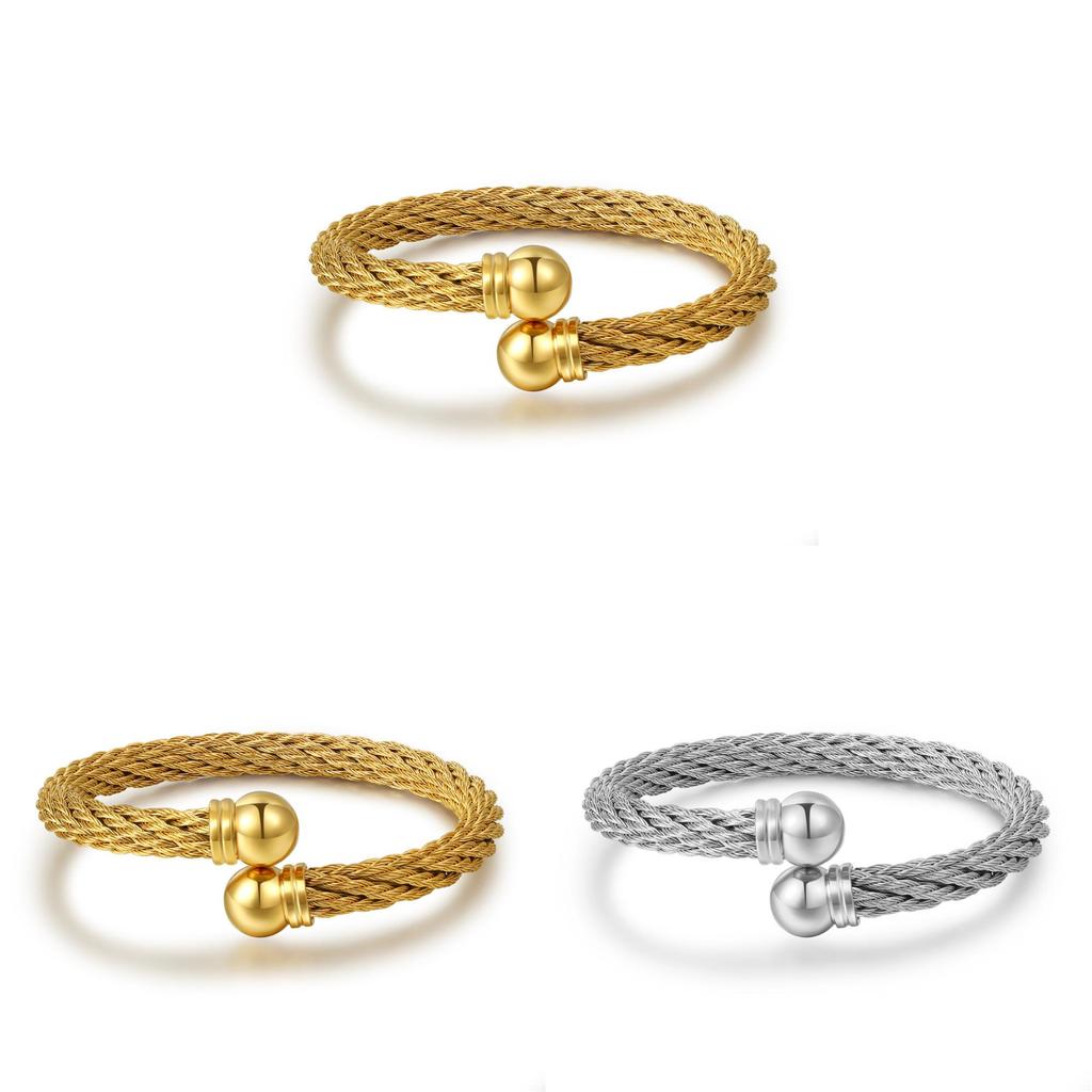 Titanium Steel Geometric Cuff Bracelet With Electroplating For Men Women Fashion Accessory