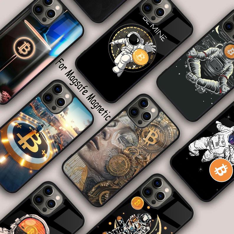 Bitcoin Astronaut To The Moon Magnetic Phone Case For APPLE iPhone 17 Air 16 14 13 12 Pro Max 15 Plus Wireless MagSafe Cover