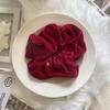 Elegant Velvet Hairband for Women, Vintage Style Solid Color Velour Headband, High-End Plush Hair Ring, Single Piece, Red/Black