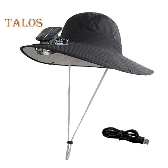 Rybářský klobouk se solárním ventilátorem, široký klobouk proti slunci, větruodolný design, rybaření, kempování, turistika, muži, ochrana proti slunci, klobouk s ventilátorem