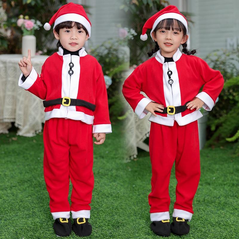 Weihnachts-Kinder-Set, rote Jungen- und Mädchen-Neu-Aufführungskleidung, Babyfoto Weihnachtsmann-Kleidung