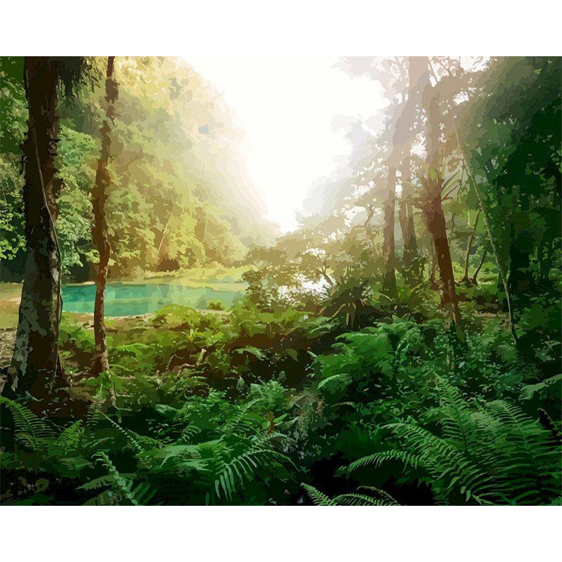 

RUOPOTY раскраска по номерам дерево пейзаж DIY ручная роспись на холсте настенная живопись по номерам лес для гостиной 40x50cm NO Frame