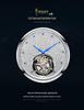 Men's Swiss Movement Waterproof Mechanical Watch with Diamond-Set Skeleton Design and Leather Strap