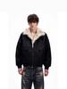 Autumn Winter Retro Fur Collar PU Leather Jacket for Couples - Thick Warm Eagle Design Coat