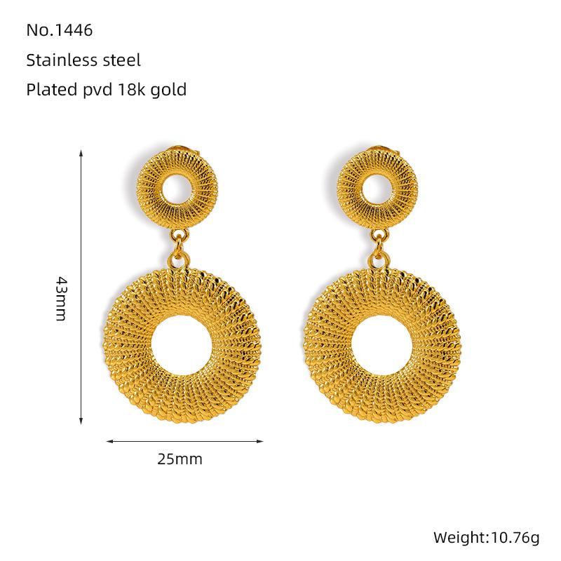 18K Titanium Steel European-American Style All-Match Fashion Earrings for Women