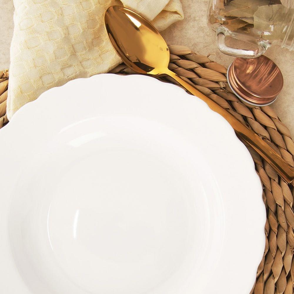 Talerz Obiadowy Głęboki na Zupę Porcelanowy Biały Klasyczny 24 cm 350 ml