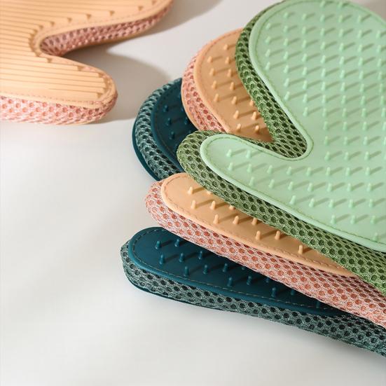 Pet Hair Remover Glove Double-Sided Reusable Hair Removal for Clothing Furniture Carpets Silicone Cat Dog Grooming Mitt for Bathing Massage Shedding