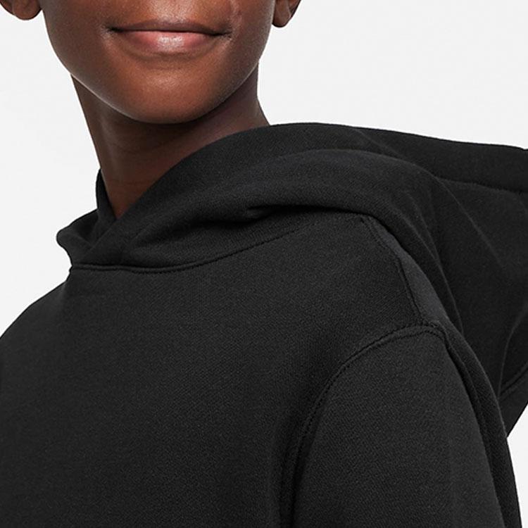 Nike Letter Logo Printed Hoodie Kids Hoodies Black DX5087-010