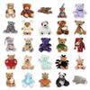 50 Cute Bear Plush Toy Stickers for Refrigerators, Guitars, Headphones, and Photo Albums