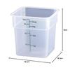 CAMBRO Square Food Container, 4SFSPP, Translucent Polypropylene, Made in the USA, AHC382