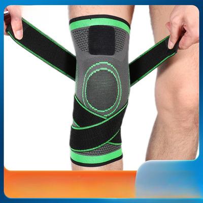 Sports Knitted Basketball Knee Pads and Leggings for Outdoor Cycling with Elastic Breathable Straps and Non Slip