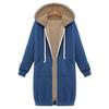 Felpa da donna in pile con cappuccio aperto con cerniera Cappotto lungo Giacca Top Outwear