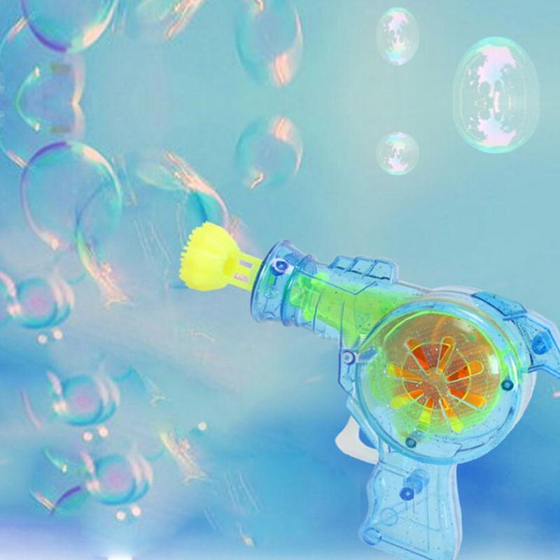 Outdoor Toys Pistolet A Bulle Kid Shining Bubble Gun Soap Bubble Blower Child Toy Baby Water Gun