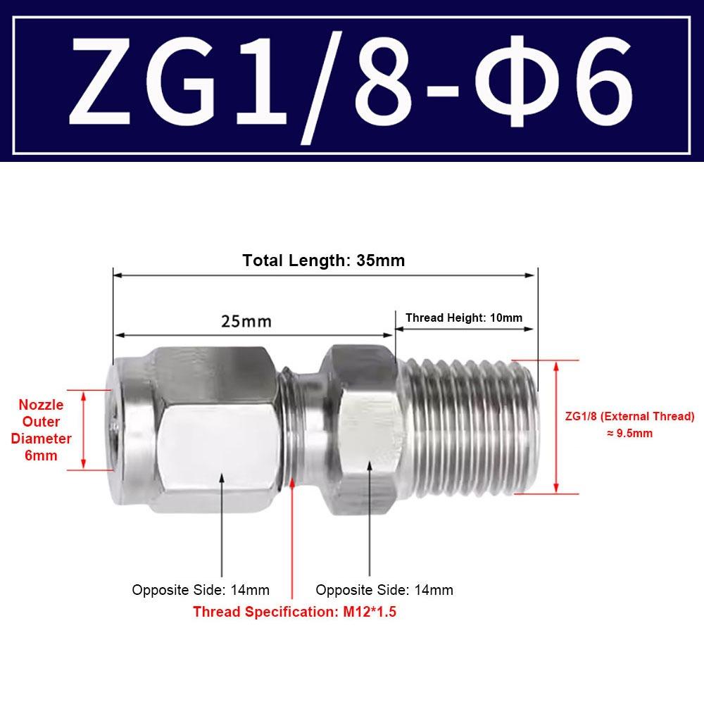 1Pcs Stainless Steel Quick Fitting 304 SS Metric ZG Pipe Fitting Tube Connector  for Oil Water Gas