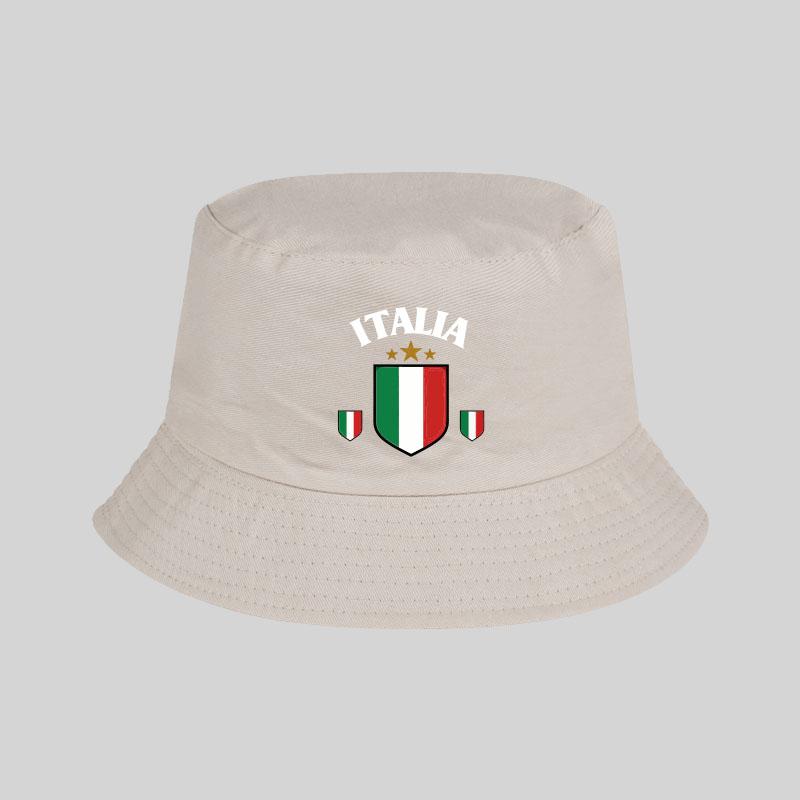 MLFO „ITALIA“ Rybářská čepice s potiskem vlajky Lehká, prodyšná, skládací Sportovní Klasický styl Unisex Dárek pro fanouška Itálie