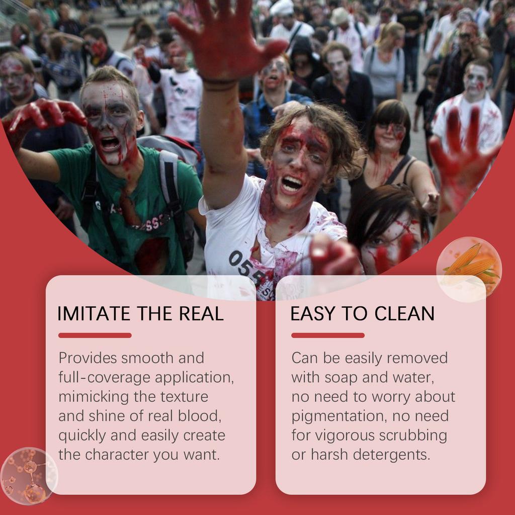 Eelhope Realistic Halloween Fake Blood Makeup Prop Easy Washable Blood Gel 50g