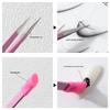 Double-Headed Multifunctional Nail Art Tweezers with Silicone Press Stick and Straight Head for Embossed Stickers and Jewelry Clippers.