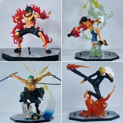 Nové One Piece Anime Figurka Ohnivá pěst Luffy Ace Sanji Battle Model Panenky PVC sabo Akční figurka Zoro Ghost Třínožové hračky