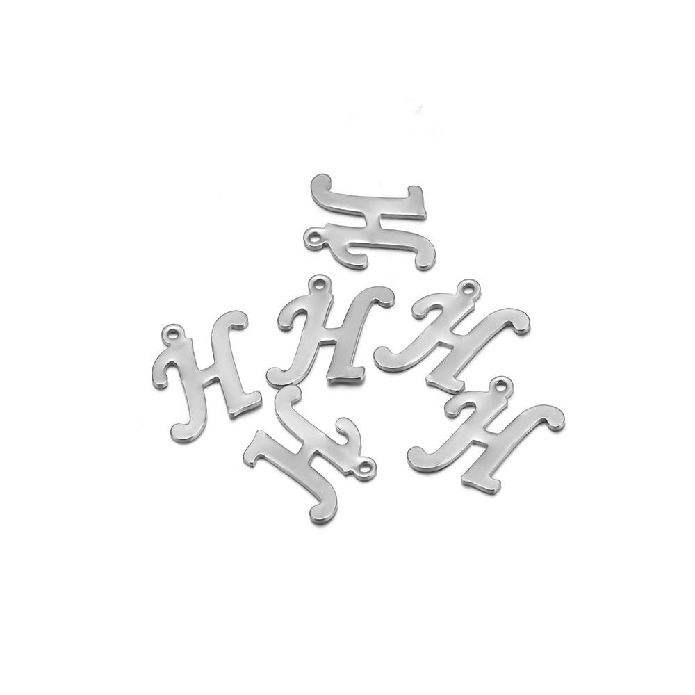 50pcs Stainless Steel Cursive Font 26 Letter Pendant Alphabet Charms Necklace Pendant DIY Jewelry Bracelet Making Earrings Craft