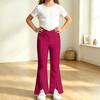 Kids High Waist Flare Pants with Pockets, Color Stretch Casual Yoga Dance Pants, Elastic Waist Activewear for Girls Boys Running and Fitness