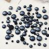 Karışık Boyut 2-5mm Deniz Kızı Rengi Yarım Yuvarlak İnci ABS Taklit Düz Sırtlı Boncuklar DIY Takı El Sanatları Tırnak Sanatı Aksesuarları İçin