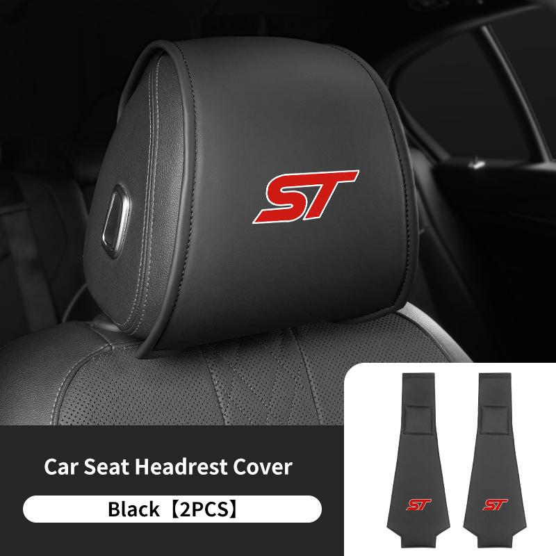 PPWE7 1/2PCS Leather Car Seat Headrest Protective Cover Auto Interior Accessories For Ford Escort KA Flex Everest KA Expedition Falcon