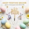 Colored Rabbit Easter Happy Cake Topper Dessert Decorations Gold Acrylic Kids Party Festival Cake Toppers Easter Baking Supplies