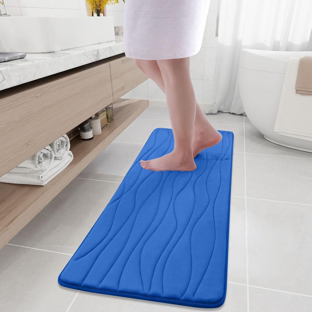 Olanly Memory Foam Mats For Bathroom Highly Absorbent Non-slip Bath Rugs Super Soft Comfort Carpet Machine Washable Shower Mats