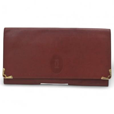 Auth Must Line Clutch Bag Bordeaux Ca6603kr