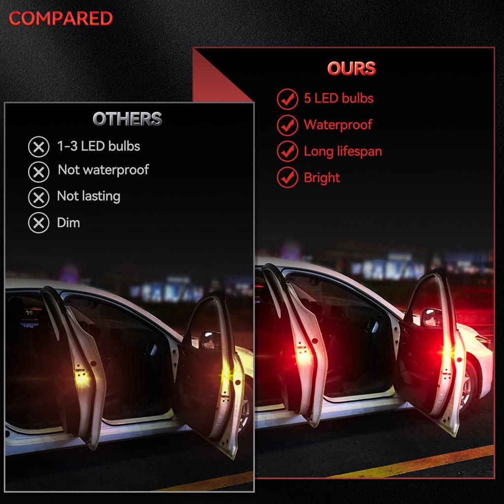 Drahtlose LED-Warnleuchten für Autotüren, runde Sicherheitsleuchten, Blitzlichter, Auffahrunfall-Notlicht, Autozubehör