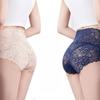 Damskie Koronkowe Majtki z Wysokim Stanem Seksowne Wycięcia Kontrolujące Brzuch Oddychający Bawełniany Krocze Bielizna