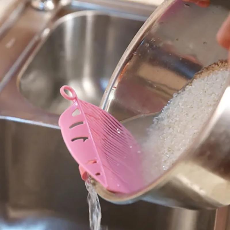 Durable Clean Leaf Shape Rice Wash Sieve Beans Peas Cleaning Gadget Kitchen Clips Tools
