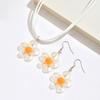 Fashion Dopamine Hollow Flower Korean Velvet Necklace Sweet Trendy Design Clavicle Chain Ins Cross Border Jewelry Set For Ladies