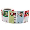 250/500 Autocollants Cartes de Vœux de Noël Festives et Décorations d'Artisanat, Finition Pailletée Auto-Adhésive, Autocollants Vintage Couleurs Assorties