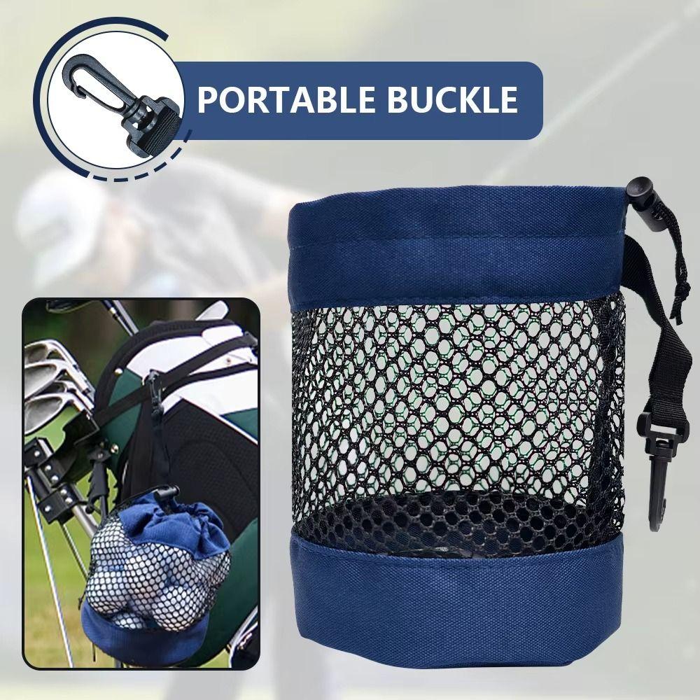 Portable Mesh Golf Ball Pouch Drawstring Closure Golf Ball Holder Golf Net Bag  Golf Accessories