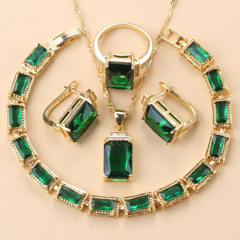 Arab Gold Color Jewelry Sets Dubai Bridal Wedding Costume Black Zirconia Bracelet Clip Earrings African Necklace Sets For Women